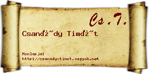Csanády Timót névjegykártya